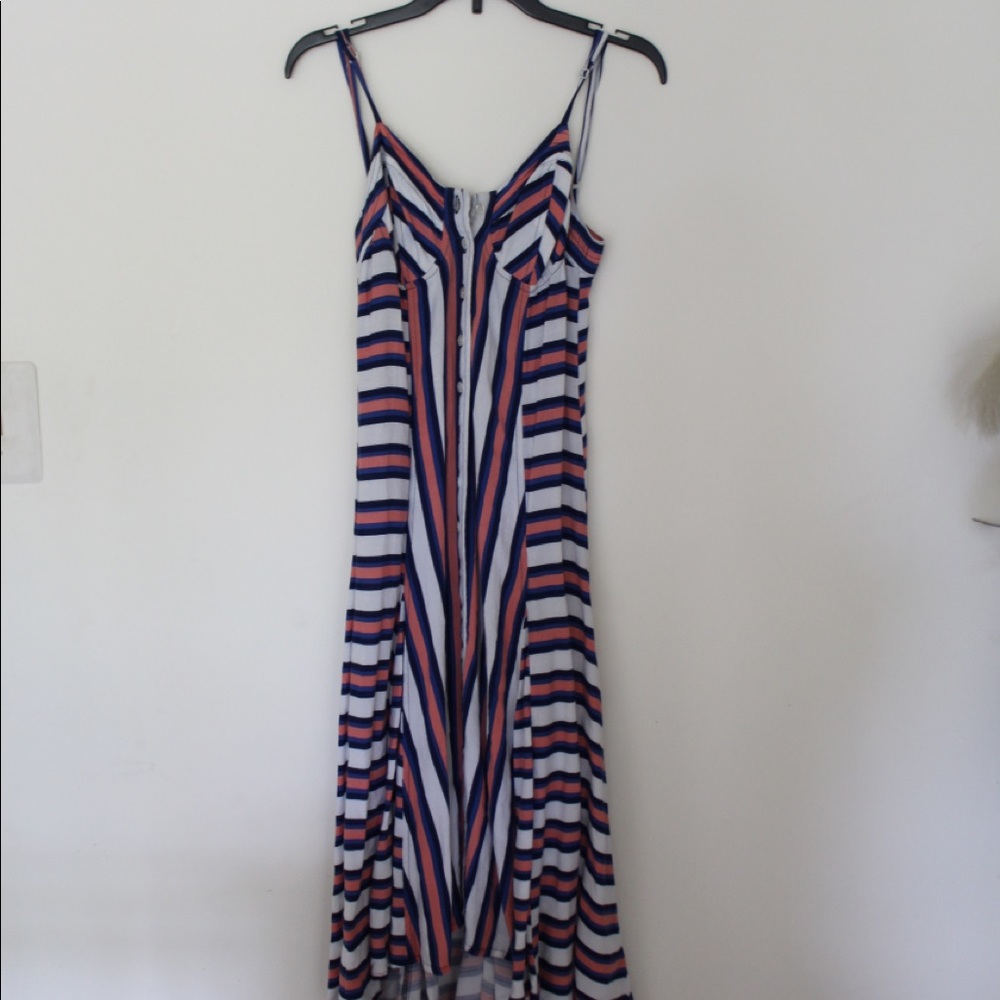 Striped Asymmetrical Beachy Dress